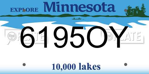 6195OY Minnesota License Plate