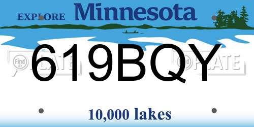619BQY Minnesota License Plate