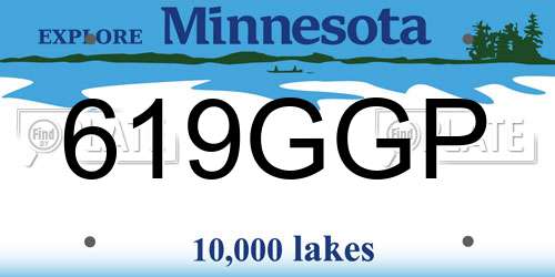 619GGP Minnesota License Plate