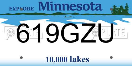619GZU Minnesota License Plate