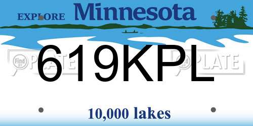 619KPL Minnesota License Plate