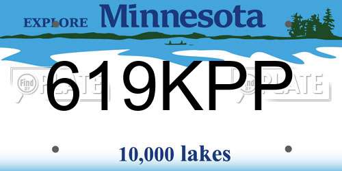 619KPP Minnesota License Plate