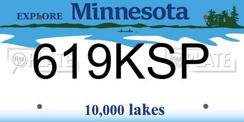 619KSP Minnesota License Plate