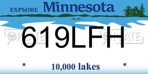 619LFH Minnesota License Plate