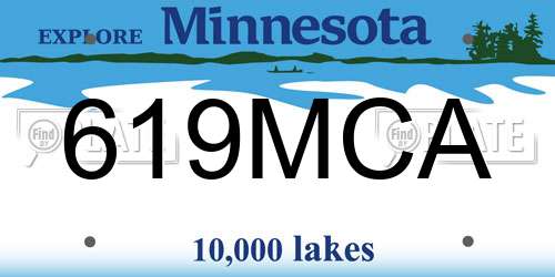 619MCA Minnesota License Plate