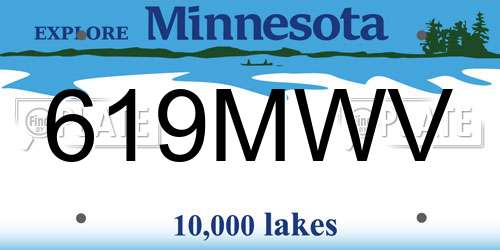619MWV Minnesota License Plate