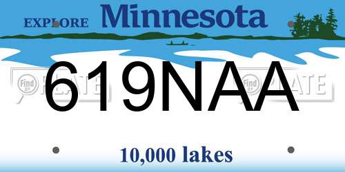 619NAA Minnesota License Plate
