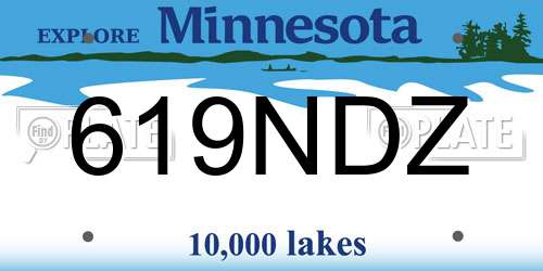 619NDZ Minnesota License Plate