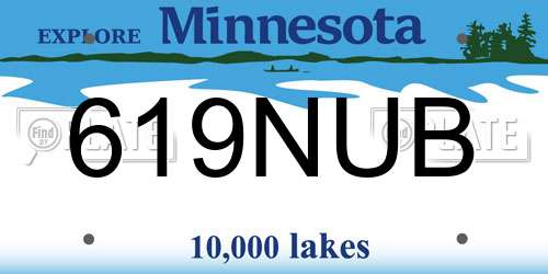 619NUB Minnesota License Plate