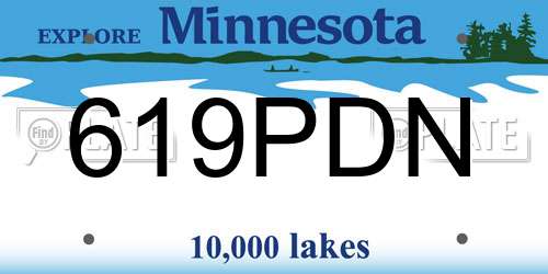 619PDN Minnesota License Plate
