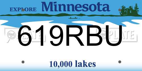 619RBU Minnesota License Plate