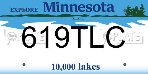 619TLC Minnesota License Plate