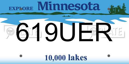 619UER Minnesota License Plate