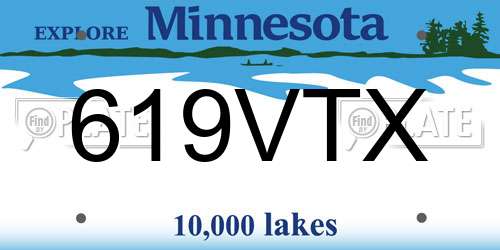 619VTX Minnesota License Plate