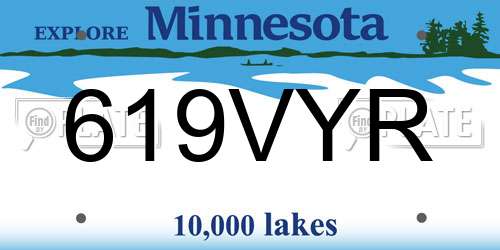 619VYR Minnesota License Plate