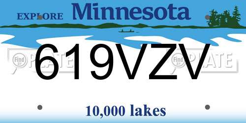 619VZV Minnesota License Plate