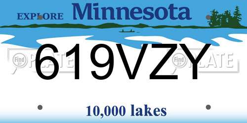 619VZY Minnesota License Plate