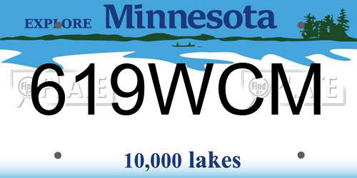 619WCM Minnesota License Plate