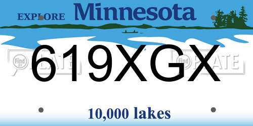 619XGX Minnesota License Plate