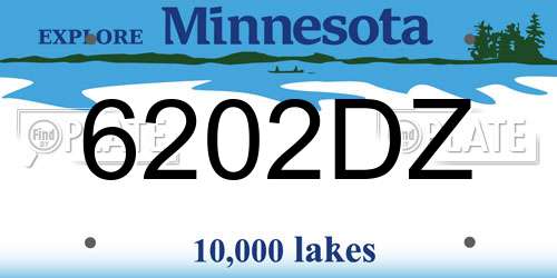 6202DZ Minnesota License Plate
