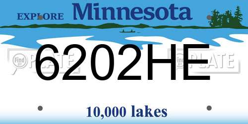 6202HE Minnesota License Plate