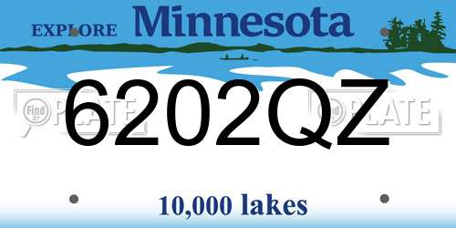 6202QZ Minnesota License Plate
