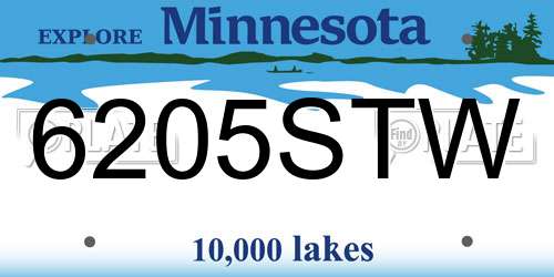 6205STW Minnesota License Plate