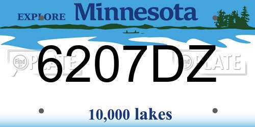 6207DZ Minnesota License Plate