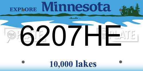 6207HE Minnesota License Plate