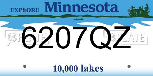 6207QZ Minnesota License Plate