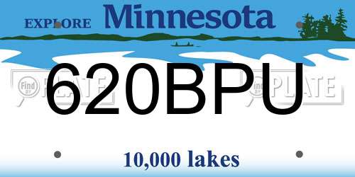 620BPU Minnesota License Plate