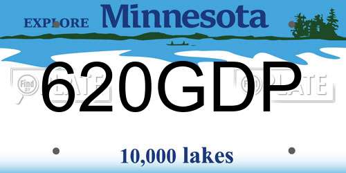 620GDP Minnesota License Plate