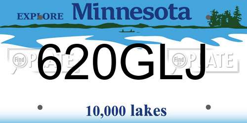 620GLJ Minnesota License Plate