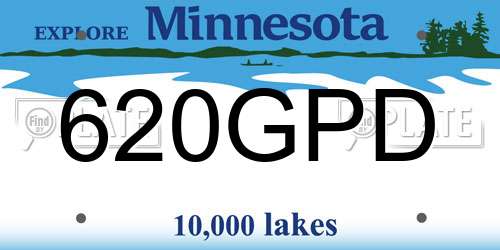620GPD Minnesota License Plate