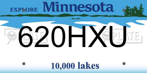 620HXU Minnesota License Plate
