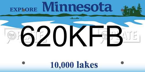 620KFB Minnesota License Plate
