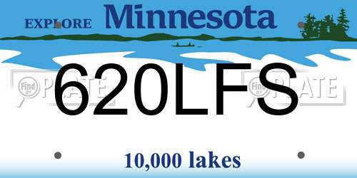620LFS Minnesota License Plate