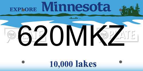 620MKZ Minnesota License Plate