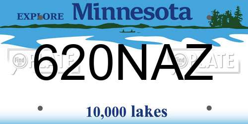 620NAZ Minnesota License Plate