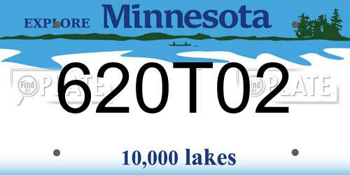 620T02 Minnesota License Plate