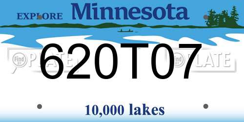 620T07 Minnesota License Plate