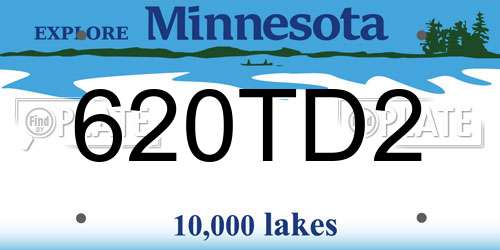 620TD2 Minnesota License Plate