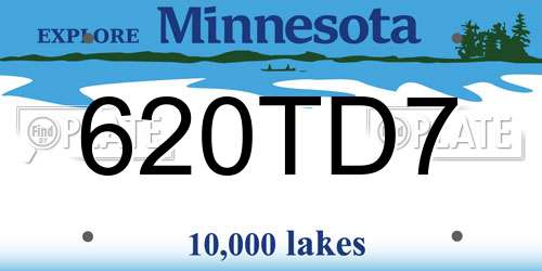 620TD7 Minnesota License Plate