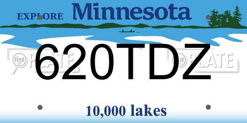 620TDZ Minnesota License Plate