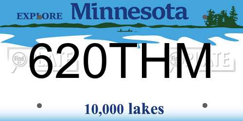 620THM Minnesota License Plate