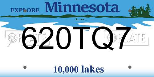 620TQ7 Minnesota License Plate