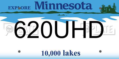 620UHD Minnesota License Plate
