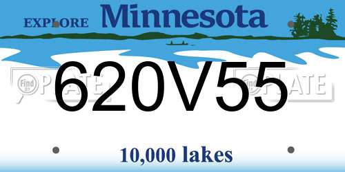 620V55 Minnesota License Plate