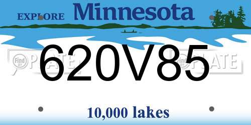 620V85 Minnesota License Plate