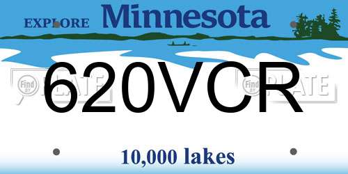 620VCR Minnesota License Plate